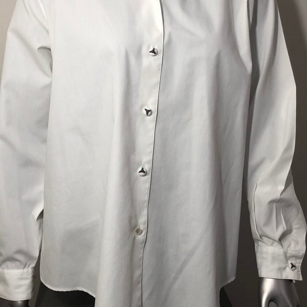 Pendleton Knockabout Women's Vintage White Christmas Embroidered Blouse Size 6 - Picture 3 of 13